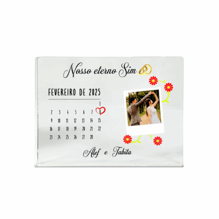 Porta Retrato sem Base Calendário Personalizado